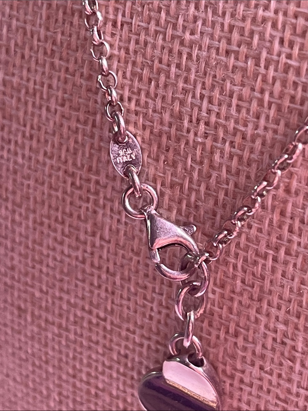 Sterling Silver 925 Italy Beaded Toggle Necklace - Picture 3 of 7